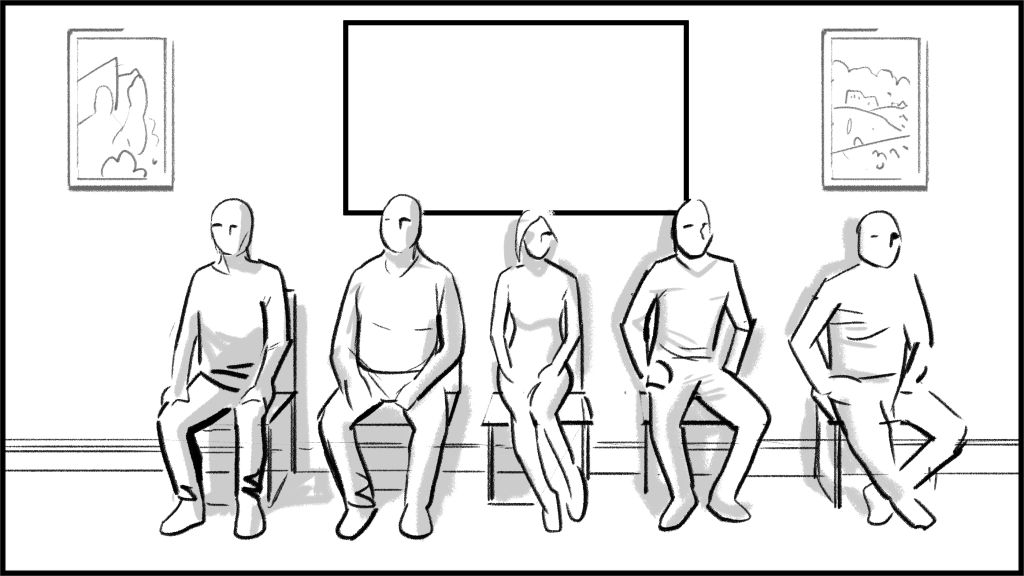 vibing sitting under screen