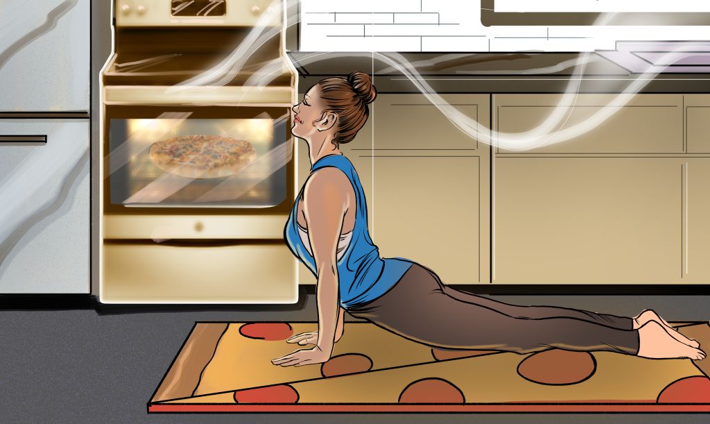 yoga pose w oven