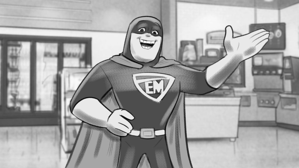 Extra-Mile-Extraman-BBQ-Commercial-Art-Fred-Fassberger-famousframes3