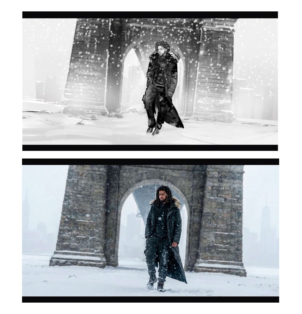 8-J-Cole-AI-asissted-Bart-Bus-Famous-Frames